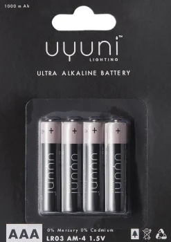 AAA Battery, 1,5V, 1000mAh - 4 pack