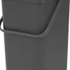 Affaldsspand m/låg sort.kon. 12 ltr