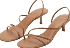 Animal print strap heel sandal