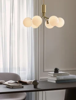 Apiales 6, brushed brass / opal