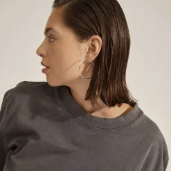APRIL recycled medium hoop øreringe sølvbelagt