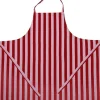 Apron 105x100 cm Birk - Stripe dark red