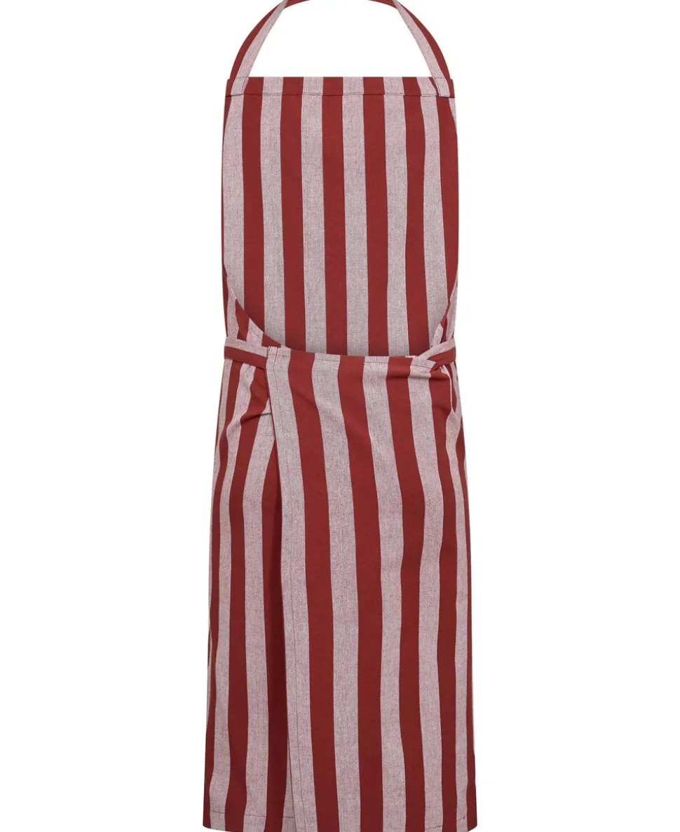 Apron 105x100 cm Birk - Stripe dark red