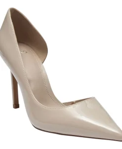 Asymmetrical patent leather court s