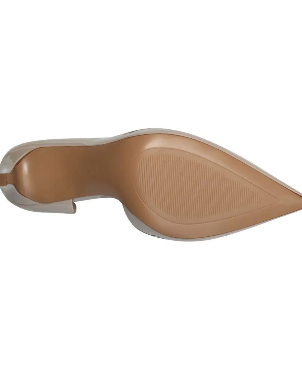 Asymmetrical patent leather court s