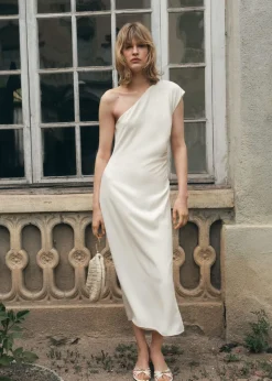 Asymmetrical pleated dress