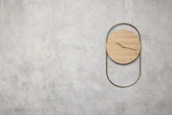 A-Wall Clock - Oak with brass ring