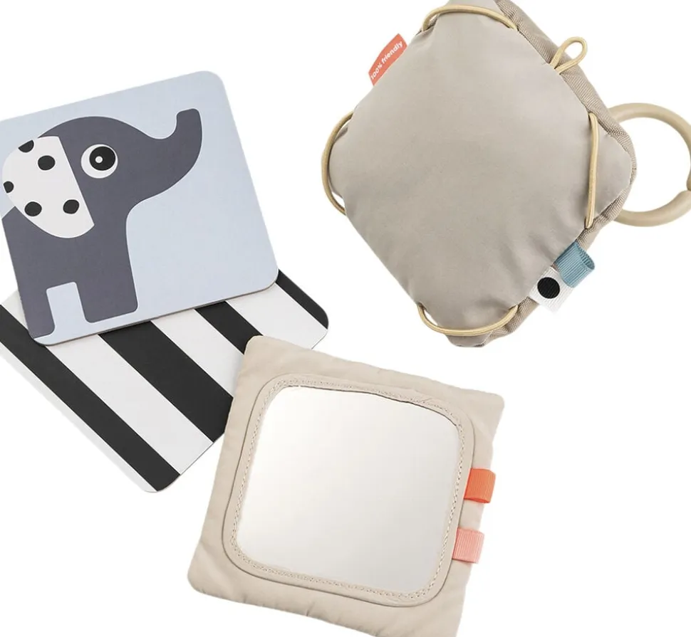 Baby kontrastkortholder Deer friends Sand