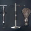 Barberians Shaving Kit: Safety Razor, Stand & Barberkost Sup