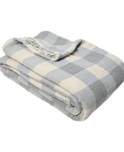 Bedspread 230x260cm blue check