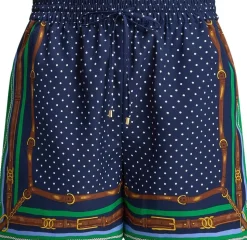 Belting-Print & Polka-Dot Drawcord Short