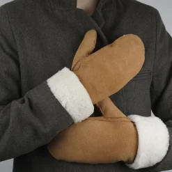 BELUKTA - MITTENS - SHEEP SUEDE WITH CURLY SHEARLING AROUND