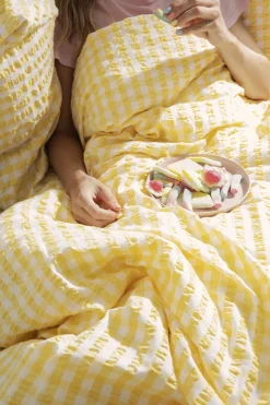 Bæk&Bølge Sengetøj gul/hvid 140x200 cm DK