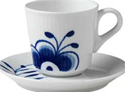 Blå Mega Riflet 9 cl. espressokop