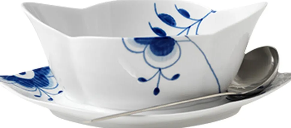 Blå Mega Riflet 55 cl. sovseskål