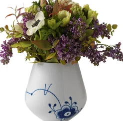 Blå Mega Riflet 15 cm. vase - mellem