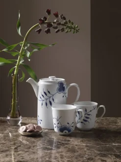 Blå Mega Riflet 1,1 l Kande med låg