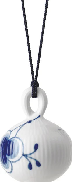 Blå Mega Riflet Julekugle #1 9,5 cm