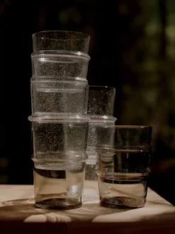 Boya Tall Glasses - Set of 2 - Clear with bubbles