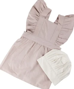 Brneforklde m/kokkehue, dusty pink/classic white