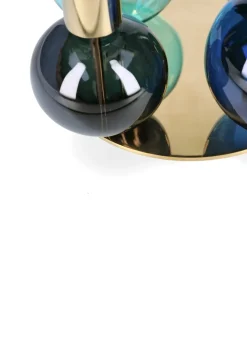 Bubble 4-armet lysestage Ø17. 5 cm blå/grøn