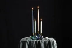 Bubble 4-armet lysestage Ø17. 5 cm blå/grøn