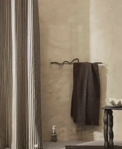 Chambray Shower Curtain - Sand/Black