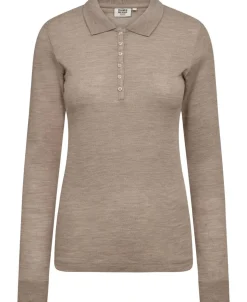 Cilla 12 Langærmede polo strik - 100% Merino uld RWS