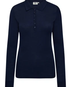 Cilla 12 Langærmede polo strik - 100% Merino uld RWS