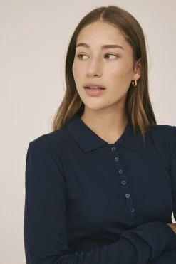 Cilla 12 Langærmede polo strik - 100% Merino uld RWS