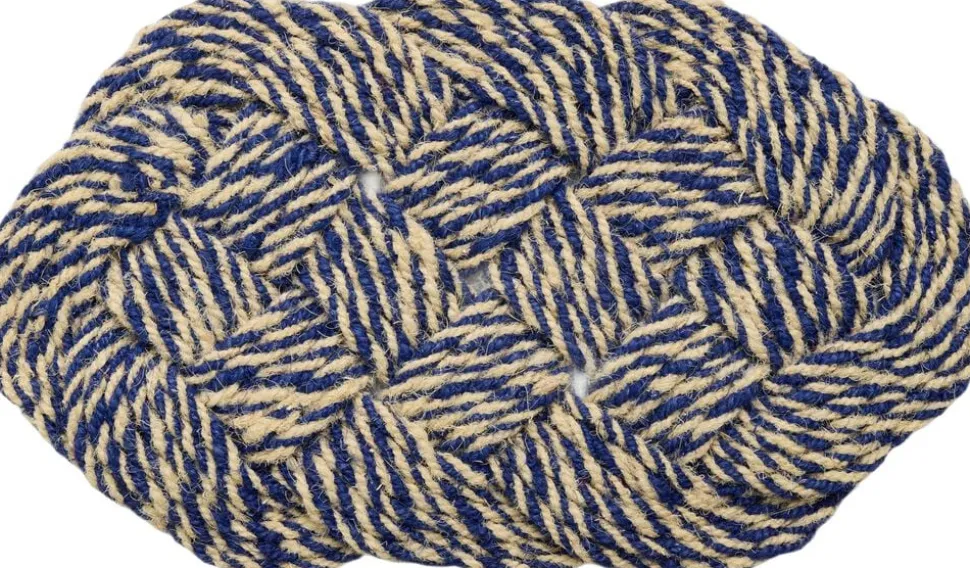 Coco Door Mat-Swirl-Blue and off-white