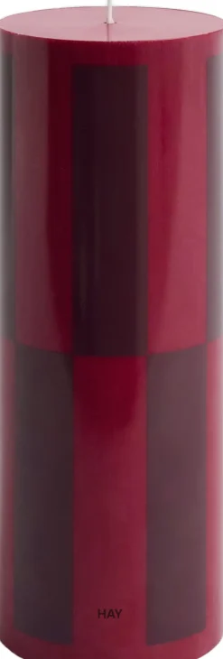 Column Candle-Large-Wine with bordeaux large check