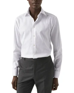 Contemporary Fit White Signature Twill Shirt