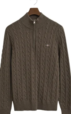 COTTON CABLE HALF ZIP