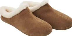 Cozy Slipper, Suede/Lambskin Chestnut