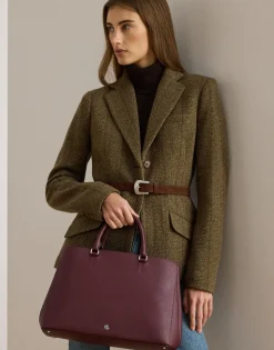 Crosshatch Leather Large Hanna Satchel