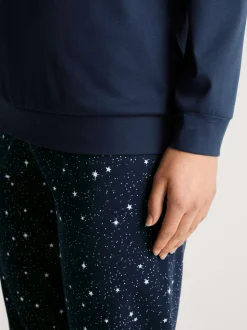 DAMEN Pyjama mit Bündchen