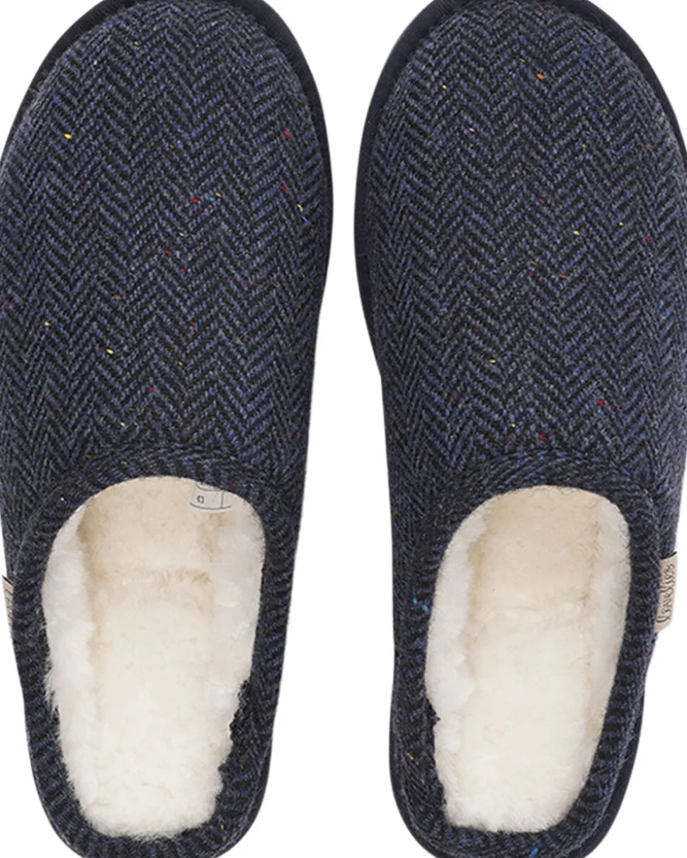 DARWIN WOOL - OPEN WOOL SLIPPERS WITH SHEARLING LINING