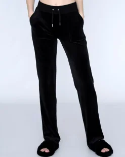 Del Ray Classic Velour Pant Pocket Design