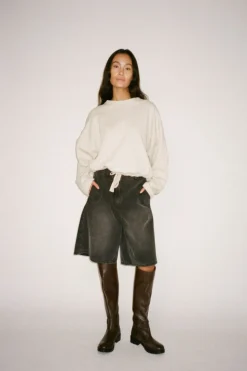 Denim black wide shorts - Raha