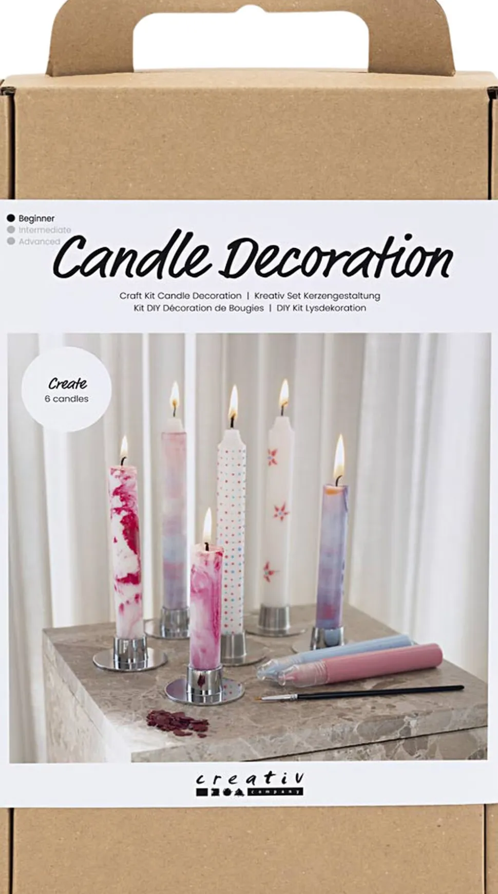 DIY Kit Lysdekoration, Dekorerede kronelys