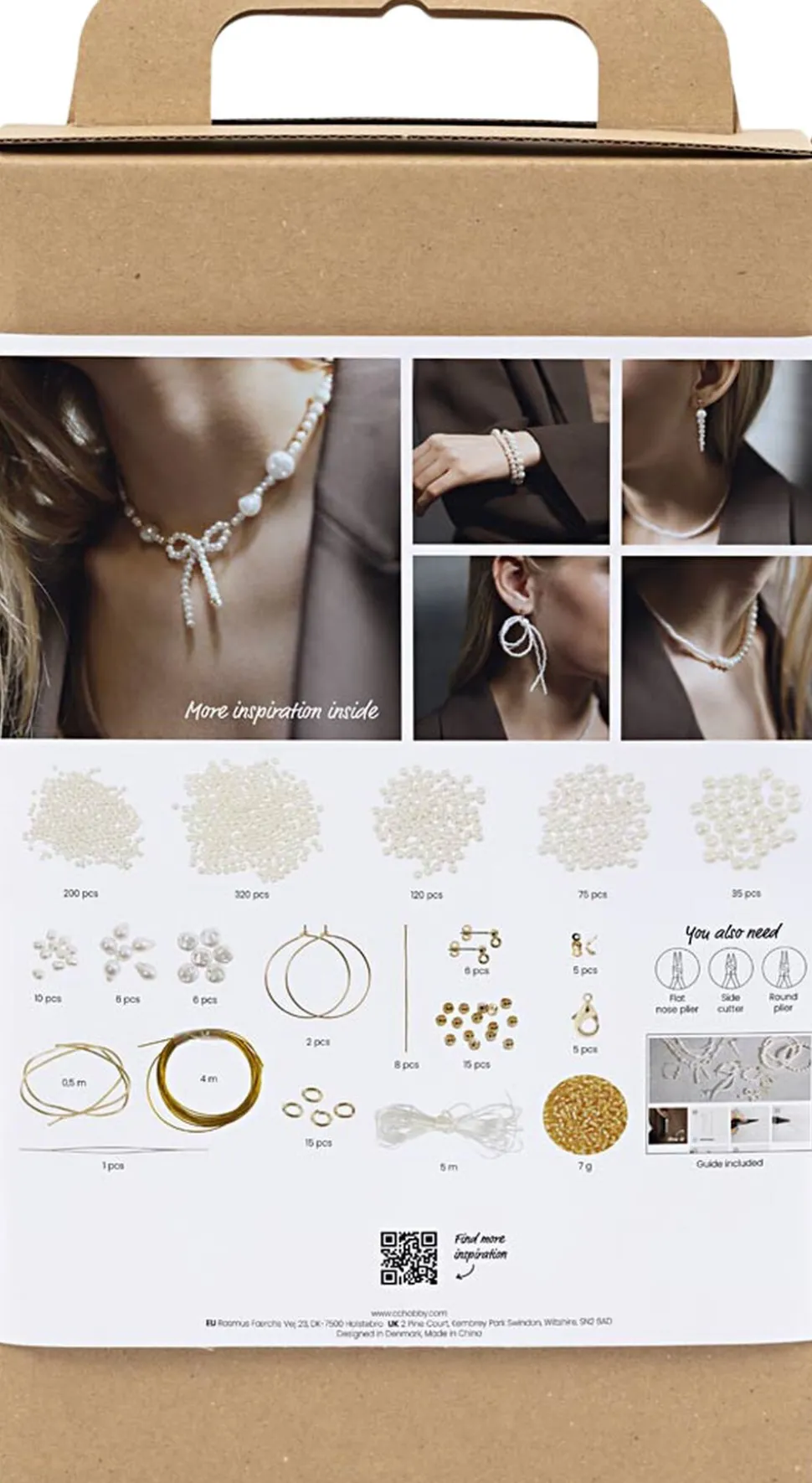 DIY Mix Smykker, Halskæder, armbånd, øreringe, forgyldt, hvi