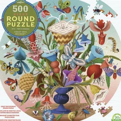 eeBoo - Rundt puslespil 500 brk - Vild buket