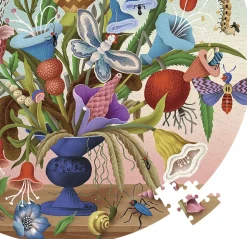 eeBoo - Rundt puslespil 500 brk - Vild buket