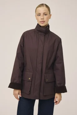 Emmy 3 Coated jakke med fløjl kanter - GRS