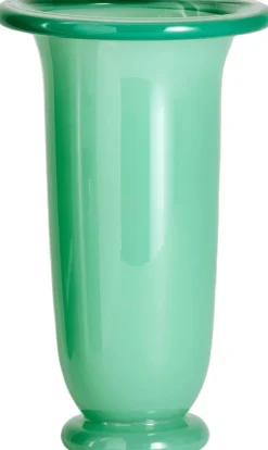 Empire Vase-Large-Green with dark green rim