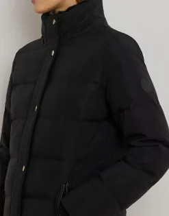 Faux-Fur-Trim Hooded Down Coat