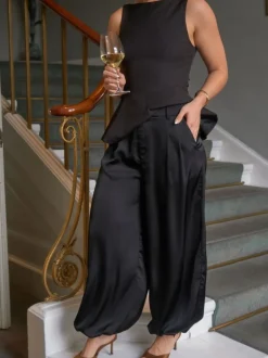 Fayla Drapy Satin Balloon Pants