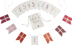 Fødselsdags flagranke, tal 0-9, økologisk bomuld
