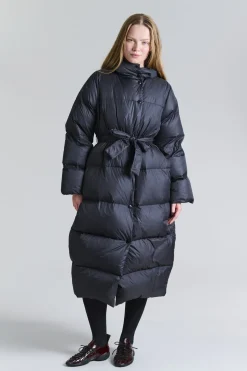 Feather down dunjakke med bælte